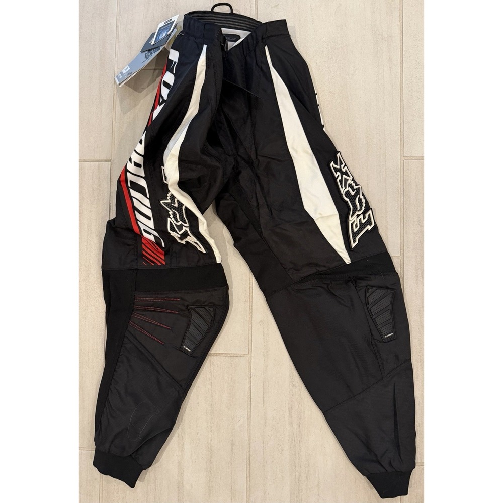 Fox Racing 180 Pants Youth sz 30 Black/White Graphic Motorcycle Pant Y2K